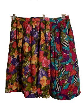 Set of 2 Vintage Diverity Essentials Summer Floral Midi Skirts - Size 12 Petite